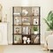 12-Cube Multi-Purpose 5-Tier Cube Storage Bookcase with Rustic Finish and Black Metal Frame
